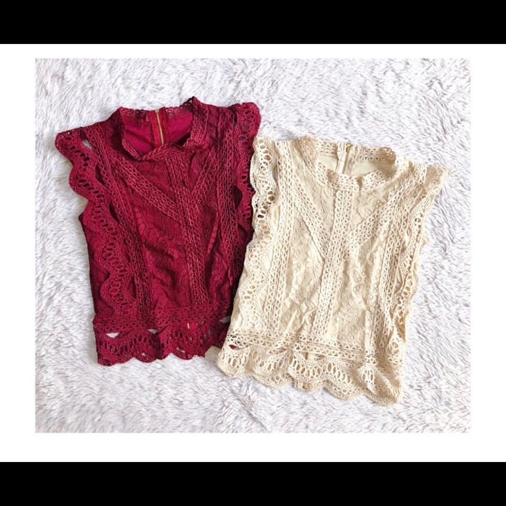 Red lace top (fits XS-S)